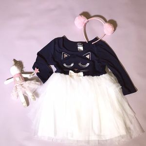 Pink & Violet Girls kitty dress